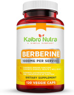 Kaibro Nutra Berberine 500Mg (1000Mg Per Serving) For Supports Healthy Immune Function, Anti-Oxidant,Gastrointestinal & Overall Wellness - 120 Capsules