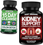 Kidney Support Cleanse Detox & Repair 120 Caps - Together With - 15 Day Cleanse | Colon Detox With Natural Laxative
