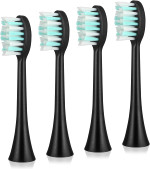 Kingeroes Replacement Brush Head, 4 Brush Heads In A Box, Black