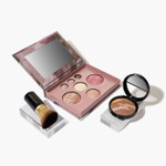 Laura Geller New York Baked Starter Kit: Baked Balance-N-Brighten Powder Foundation, Tan And Best Of The Best Palette Blush Bronzer Highlighter Eyeshadow And Retractable Kabuki Brush