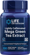 Life Extension Lightly Caffeinated Mega Green Tea Extract, Camellia Sinensis Extract With Concentrated Egcg Polyphenol Content, Gluten-Free, Non-Gmo, Vegetarian, 100 Capsules