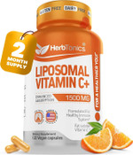 Liposomal Vitamin C Capsules 1500Mg Immune Support Supplement | Immune System Health | High Absorption Vitamin C | Contains Collagen | 120 Vegan Capsules Non-Gmo