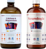 Liquidhealth Calcium And Magnesium & Neurologic Nootropic Liquid Vitamin Supplements Bundle For Adults - Support Bone & Tissue Health, Improve Memory, Focus & Concentration - Vegan, Non-Gmo, Usa Made