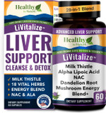 Liver Cleanse Detox & Repair  28-In-1 Liver Support - Milk Thistle Dandelion Nac Alpha Lipoic Acid Artichoke & Reishi Chaga Turkey Tail Mushroom  Active Liver Health Supplement, 1540Mg (60 Capsules)