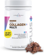 Livingood Daily Collagen Powder For Women & Men, Grass Fed Hydrolyzed Collagen Peptides, Protein & Multivitamins For Healthy Hair, Skin & Nails, Keto & Paleo, Gluten Free, Chocolate, 30 Servings