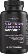 Livingood Daily Mood Support Supplement For Women & Men, 14-In-1 Formula With L Theanine, Lemon Balm, Gaba, Saffron, 5-Htp & B12, Supports Focus & Emotional Wellness, Gluten Free, Vegan, 60 Capsules