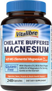 Magnesium Citrate Complex Supplement, 420 Mg Elemental Magnesium, Vitamins D3 & B6, Bone Health, Relaxed Muscles, Nerves, Enhanced Absorption With Black Pepper, 240 Capsules, Non-Gmo
