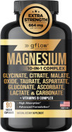 Magnesium Complex Supplement - 10 Active Forms, Glycinate, Citrate, Malate, Oxide, Taurate, Aspartate, Gluconate, Ascorbate, Lactate, Carbonate, Plus More With Vitamin C B1 B2 B6 B12