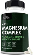 Magnesium Complex Supplement - Extra Strength 350Mg High Absorption Magnesium Glycinate Citrate Malate And Taurate To Support Heart Health Sleep Nerves Muscles - Non Gmo, Vegan Safe, 90 Capsules