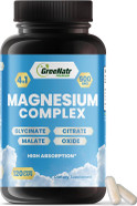 Magnesium Complex Supplement - Magnesium Supplements With Glycinate, Citrate, Malate & Oxide - Magnesium Tablets For Digestion, Sleep, Heart Health, & Energy - Magnesium Vitamins 120 Counts
