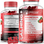 Magnesium Glycinate Gummies, 1000 Mg - Magnesium Supplement To Support Relaxation, Heart Health - Chewable Calm Magnesio Gummies For Adults, Glicinato De Magnesio - Strawberry Flavor