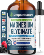 Magnesium Glycinate Liquid Drops Supplement - Vegan, Gmo Free, Gluten Free - Enhanced Absorption For Bioavailability - Magnesium Bisglycinate 150 Mg For Muscle & Bone Health Support (Strawberry, 60Ml)