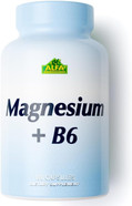 Magnesium Plus B-6 500 Mg By Alfa Vitamins - Cardiovascular Health - Supports Energy Production &R Enzyme Function - 100 Capsules