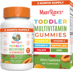 Maryruth Organics Sugar Free Vitamin Gummies For Kids Age 2 | 2 Month Supply Multivitamin With Vitamin C, D3, Zinc | 1 Gummy Per Day | Toddler Vitamins | Sugar Free | Vegan | Non Gmo | 60 Count