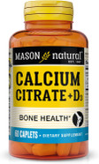 Mason Natural Calcium Citrate Plus Vitamin D3, 2 Month Supply, Strengthens Muscle Function & Bone Health, 60 Caplets