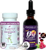 Metaboboost Duo: Fat-Burning & Energy Essentials: 7-Keto Dhea Metabolite 50Mg Weight Management Support And B12 Blast Methylcobalamin 1000Mcg Sublingual Liquid Energy Vitamins
