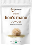 Micro Ingredients Organic LionS Mane Mushroom Powder, 8Oz | Pure Fruiting Body Superfood | Supports Brain, Focus, Energy & Immune Health | Great For Smoothies & Coffee | Filler Free, Vegan, Non-Gmo