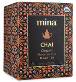 Mina Moroccan Chai, Organic Black Tea Bags, Organic Chai Tea With Cinnamon, Ginger Star Anise, Clove & Cardamom, Chai Latte Hot Or Iced, Healthy & Soothing Beverage - 90 Biodegradable Sachets