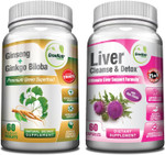 Mind And Body Well-Being Premium Supplement: Liver Cleanse Detox & Repair Formula, Plus: Panax Ginseng + Ginkgo Biloba Tablets To Elevate Your Vitality