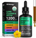 Mullein Drops For Lungs - Lung Detox For Smokers - Usda Organic Mullein Leaf, Nettle Leaf Extract Supplement - Lungs Cleanse Respiratory Support To Clear Lungs & Easy Breathe, Immune Support* - 2 Oz