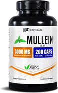 Mullein Leaf Extract 3000Mg | 200 Vegan Capsules | Traditional Herbal Formula | Non-Gmo & Gluten-Free | Made In Usa