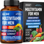 Multivitamin For Men - B-Complex | Whole Foods & Enzymes - Energy, Focus & Brain | Men'S Health Complex - 46In1 Mens Multivitamin - Bioavailable & Gentle On Stomach - Made In Usa - 90 Capsules, 1/Day