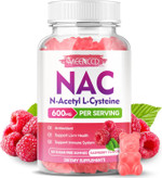 Nac Gummies, N Acetyl Cysteine 600Mg, Nac Supplement For Antioxidants & Immune Support, Lung & Liver Health, Sugar-Free, Natural Raspberry Flavor, 60 Count