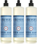 MRS. MEYER'S CLEAN DAY Liquid Dish Soap, Biodegradable Formula, Rain Water, 16 fl. oz - Pack of 3