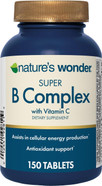 Nature'S Wonder Super B Complex With Vitamin C, Vitamin B12, & Folic Acid  Supports Energy Metabolism, Immune Function, Nervous System, Skin & Muscle Health, 150 Tablets