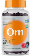 Om Master Blend Mushroom Gummies - Organic Mushroom Supplement With 10 Mushrooms And Ashwagandha  Support Immunity, Gut Health & Stress Relief, 56 Count (28 Servings), Mixed Berry Flavor