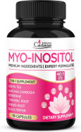 Organic Cadane Myo Inositol & Green Tea Capsules With Garcinia Cambogia, Berberine, Turmeric, Ginger, And Black Pepper | Supports Body Balance & Digestive | Vegan, Non-Gmo - 90 Capsules