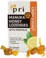 P.R.I Manuka Honey Lozenges With Propolis, Soothing Cough And Throat Drops, Mgo 300+ Certified, (Elderberry, 16 Count)