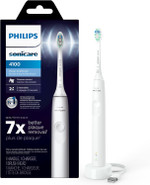 Philips Sonicare 4100 Rechargeable Electric Toothbrush, Advanced Plaque Removal, Pressure Sensor, Includes Brush Head Case, Deep Pink Bd5004Az