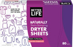 Better Life Dryer Sheets, Lavender Grapefruit, 80 Count, 2422