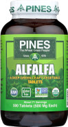 Pines Organic Alfalfa, 500 Count Tablets