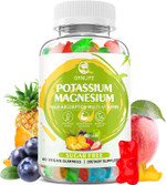 Potassium Magnesium Supplement Gummies, Potassium Gummies For Adults Kids, High Absorption Magnesium Glycinate For Leg Cramps & Immune Health, Sugar-Free, Vegan Mixed Flavors, 60 Count