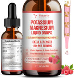 Potassium Magnesium Supplement Liquid Drops - High Absorption Potassium Supplement With Magnesium, Calcium, Vitamin D3 K2, Vegan, Non-Gmo Potasio Support Leg Cramps, Bone, Muscle - 2 Fl Oz