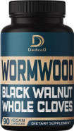 Premium Wormwood Extract Capsules - 5 Month Supply For Digestive, Immune - 12 Herbs Blended With Black Walnut Leaves, Ginger, Turmeric & More - 150 Counts