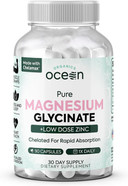 Pure Magnesium Glycinate With Zinc - Maximum Strength Chelated Magnesium Supplement For Women And Men For Muscle Cramps And Sleep Support - 90 Capsule