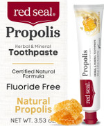 Red Seal Propolis Herbal & Mineral Natural Toothpaste - Fluoride Free, Organic Toothpaste, Natrue Certified Natural - Natural Gum Health And Oral Hygiene, Not Artificial Flavors, Cruelty-Free, 3.53 Oz