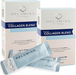 Relumins Marine Collagen Powder Drink Mix - Collagen Peptide With Glutathione, Green Tea, Coq10, & Hyaluronic Acid Boosts Smooth Glowing Skin - 20 Powder Sachets X Blueberry Flavored + 2 Free Sachets