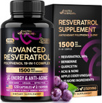 Resveratrol Supplement - 19-In-1 Organic Polyphenol Complex - Noni Extract | Berberine | Quercetin | Apple Cider Vinegar | Acai - Made In Usa - Antioxidant & Heart Health Support - 120 Capsules