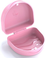 Retainer Case Denture Case: Bvn Orthodontic Dental Case, Slim Braces Case, Mouth Guard Case, Denture Box, Teeth Aligner Case, Night Guard Case Container Storage Holder Pink
