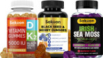 Sakoon Nutrition Superfood Gummies Bundle  Irish Sea Moss, Black Seed Oil & Vitamin D3 K2  Immune Support, Bone Health & Overall Wellness  60 Gummies Each