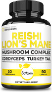 Satoomi Reishi Supplement Complex 5000Mg - 10In1 Combined With Lions Mane, Cordyceps Sinensis, Chaga Mushroom & Others - 90 Capsules For 3 Months