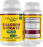 Shiny Leaf Calcium Minis 600 Mg - Daily Tablets Of Calcium Citrate 600Mg Plus Vitamin D3 For Bariatric Post-Op And Gastric Bypass For Women And Men, Easy To Swallow, Made In Usa, Vegetarian - 120 Ct