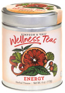 Simpson & Vail, Energy Herbal Tisane Blend, Wellness Tea - 4 Ounce Tin / 50 Cups