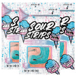 Sour Strips Flavored Sour Candy Strips, Deliciously Sour Chewy Candy Belts, Vegetarian Candies, 3 Pack (Lemonberry (3-Pack))