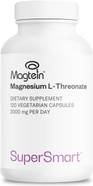 Supersmart - Magnesium L-Threonate 2000Mg Per Day (Magtein) - Patented & Highly Bioavailable Magnesium Threonate - Memory, Brain Health & Attention | Non-Gmo & Gluten Free - 120 Vegetarian Capsules