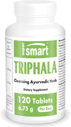 Supersmart - Triphala 6.75 G Per Serving - With Amla, Behada & Harada - Internal Cleanser For Digestion - Natural Detox Supplement | Non-Gmo & Gluten Free - 120 Vegetarian Capsules